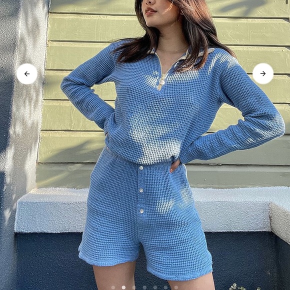 DONNI Waffle short in SKY / size small - Picture 4 of 4